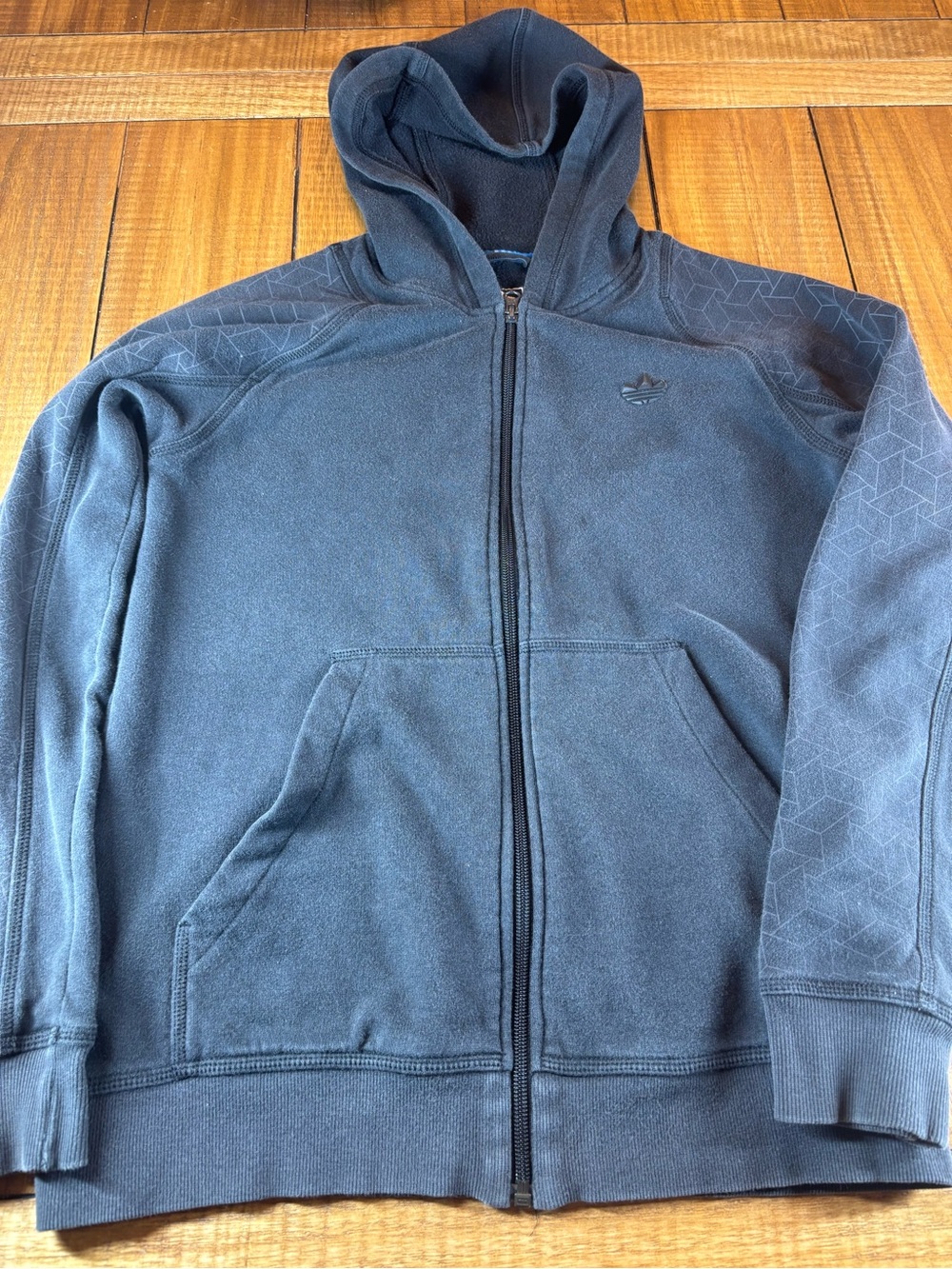 adidas Charcoal Gray/faded black Full-Zip Hooded Sweatshirt large
